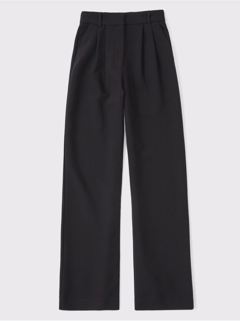 Abercrombie & Fitch Sloane Black Wide-Leg Trousers LONG